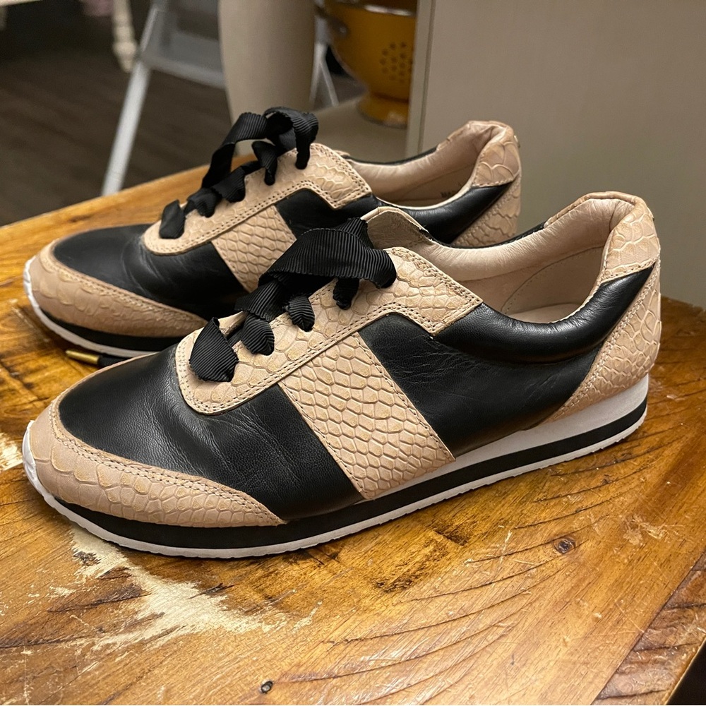 kate spade Black and Tan Sneakers with Retro Design